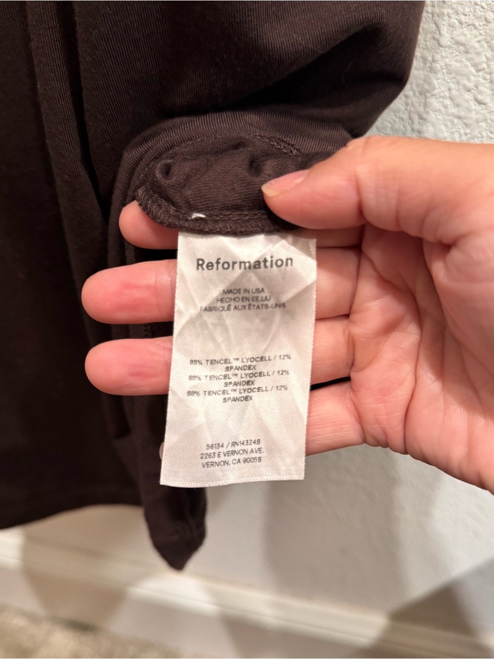 Reformation Men’s Chocolate Brown Long Sleeve Tee